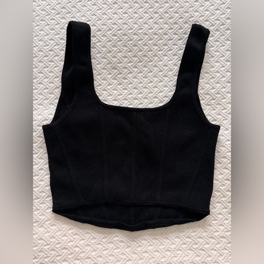Wilfred Corset sculpt Black Knit Tank Top